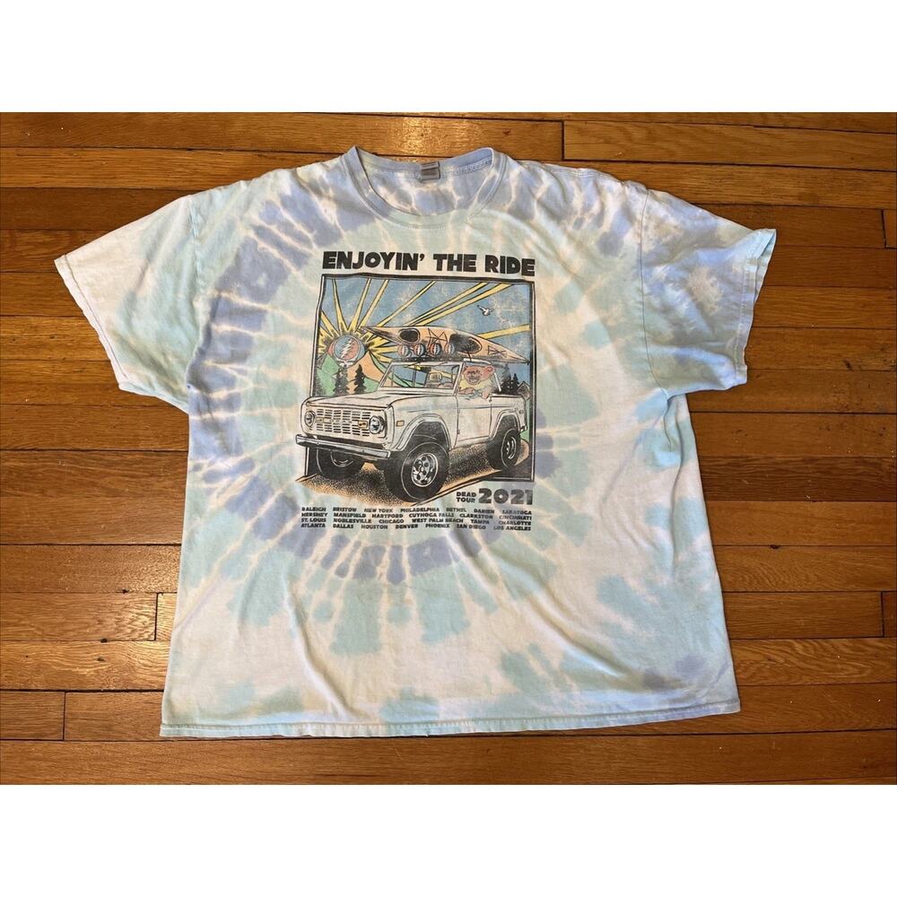 Gildan Dead & Company Tour 2021 Grateful Dead Dye 2XL Tee Shirt *READ REPAIRS *